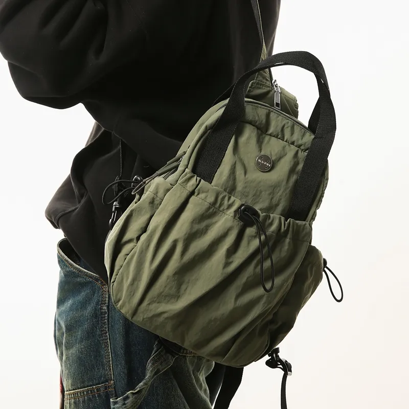 GOX Nylon Sling Bag Regular Unisex White/Black/Red/Light Purple/Green/Yellow/Khaki-18