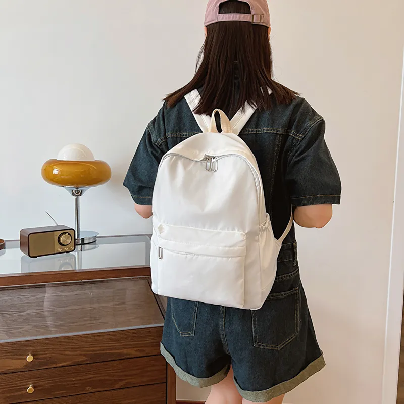 GOX Nylon Backpack Regular Unisex Ecru/Black/Purple/Green/Blue/Pink/Yellow/Orange Red-3
