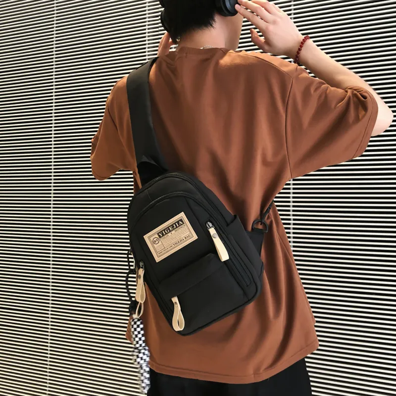 GOX Nylon Sling Bag Regular Unisex White/Black/Burgundy-6
