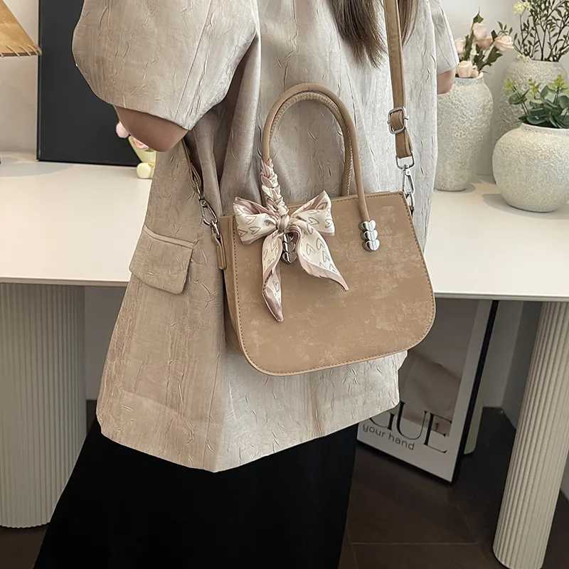 GOX PU One Shoulder Handbag Women's White/Gray/Black/Khaki/Blue/Pink-15