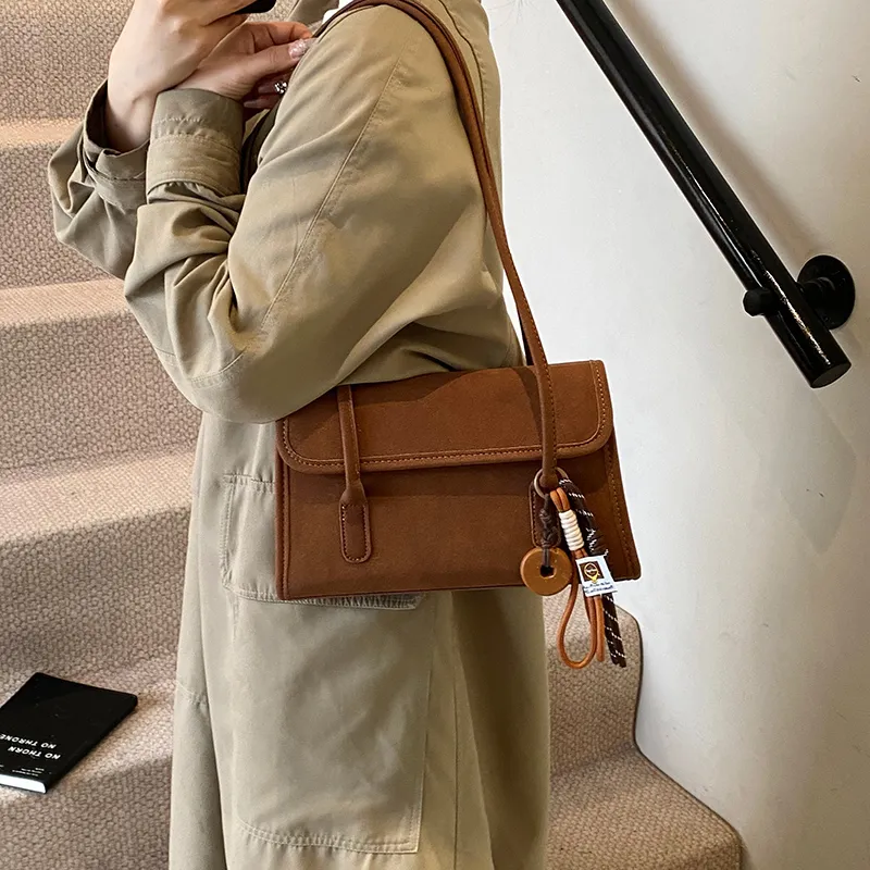 GOX Matte Shoulder Bag Women's Black/Red/Coffee/Brown-18