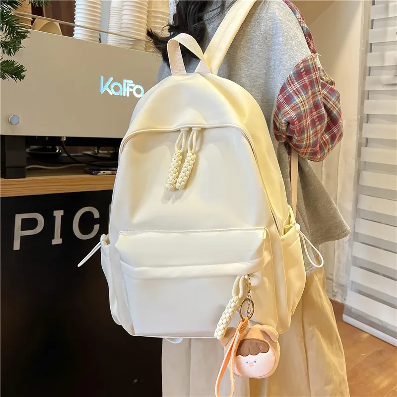 GOX Nylon Backpack Regular Unisex White/Black/Yellow/Green/Pink-2