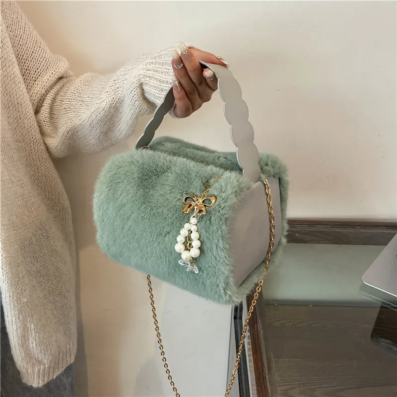 GOX Plush One Shoulder Handbag Regular Women's Multicolor-16