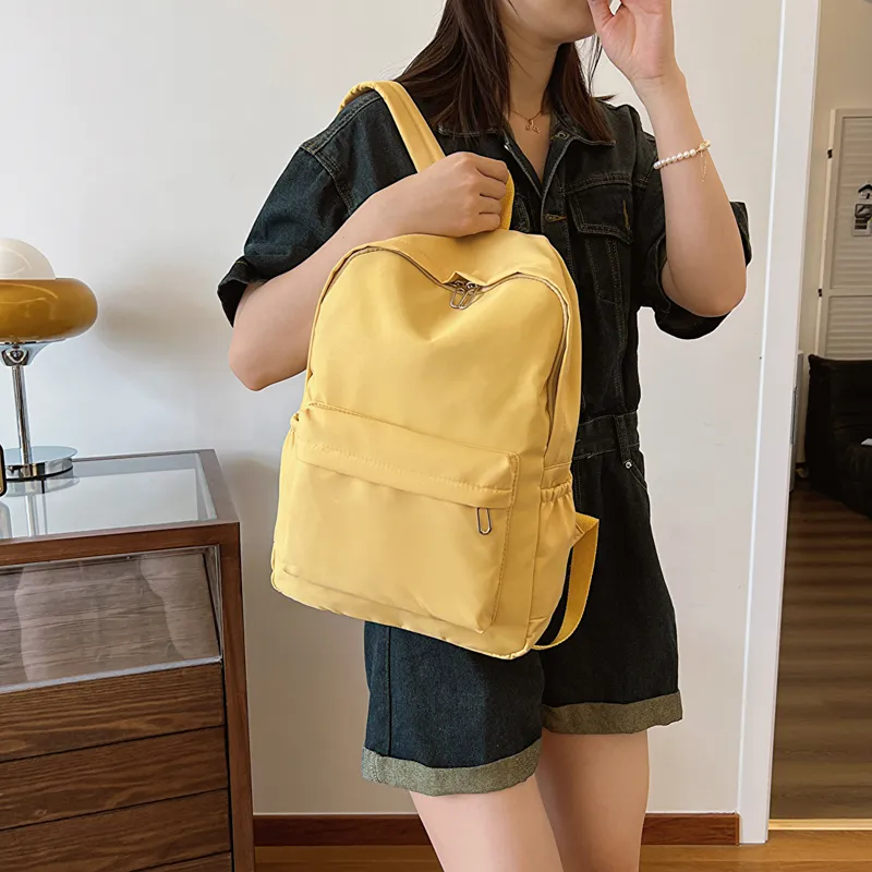 GOX Nylon Backpack Regular Unisex Ecru/Black/Purple/Green/Blue/Pink/Yellow/Orange Red-28