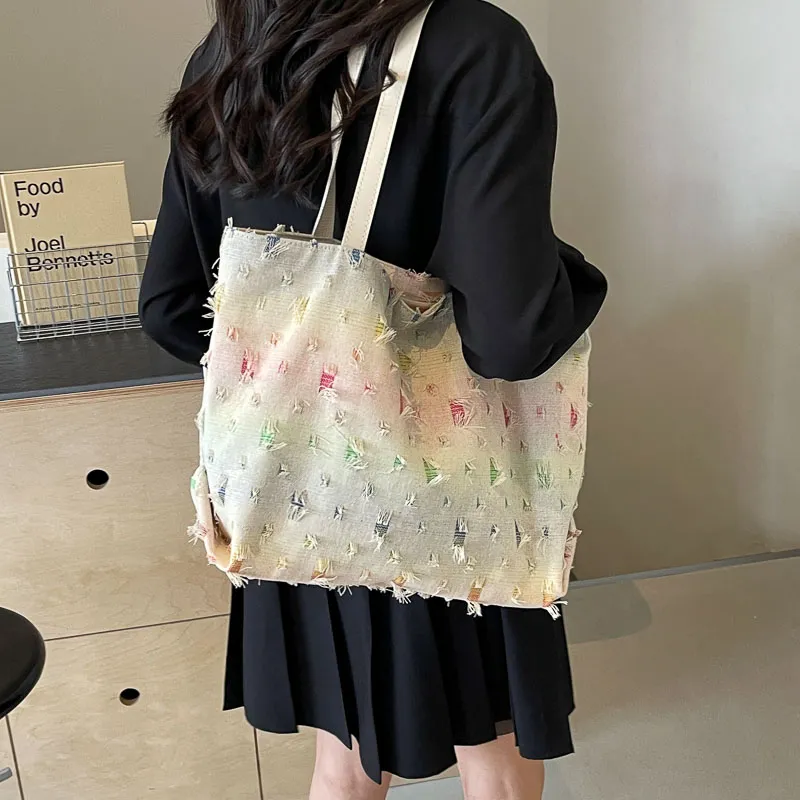 GOX Canvas Bag, Shoulder Bag Regular Women's Square/Stars/Holes-17