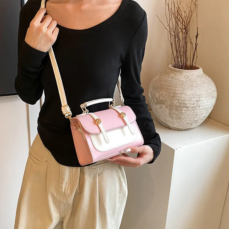 GOX PU Handbag Regular Women's White/Black/Blue/Pink-18