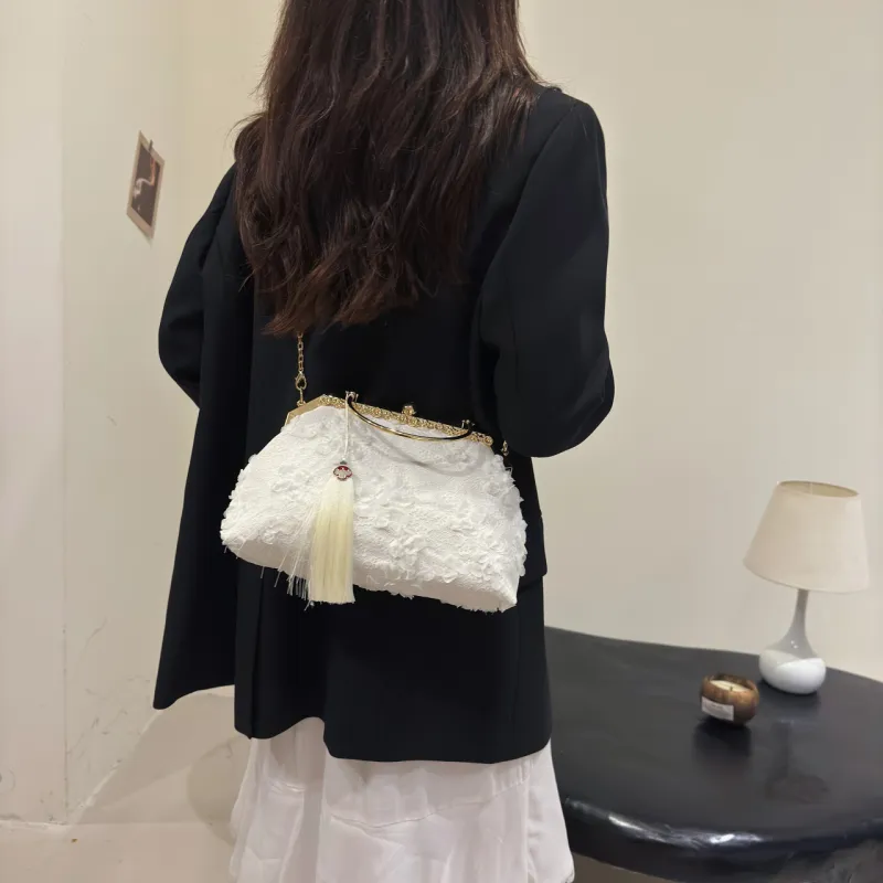 GOX Polyester Shoulder Bag, Crossbody Bag, Handbag Regular Women's Black/White/Pink-1