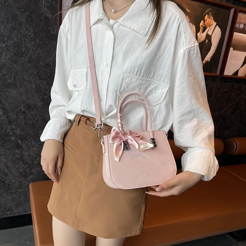 GOX PU One Shoulder Handbag Women's White/Gray/Black/Khaki/Blue/Pink-22