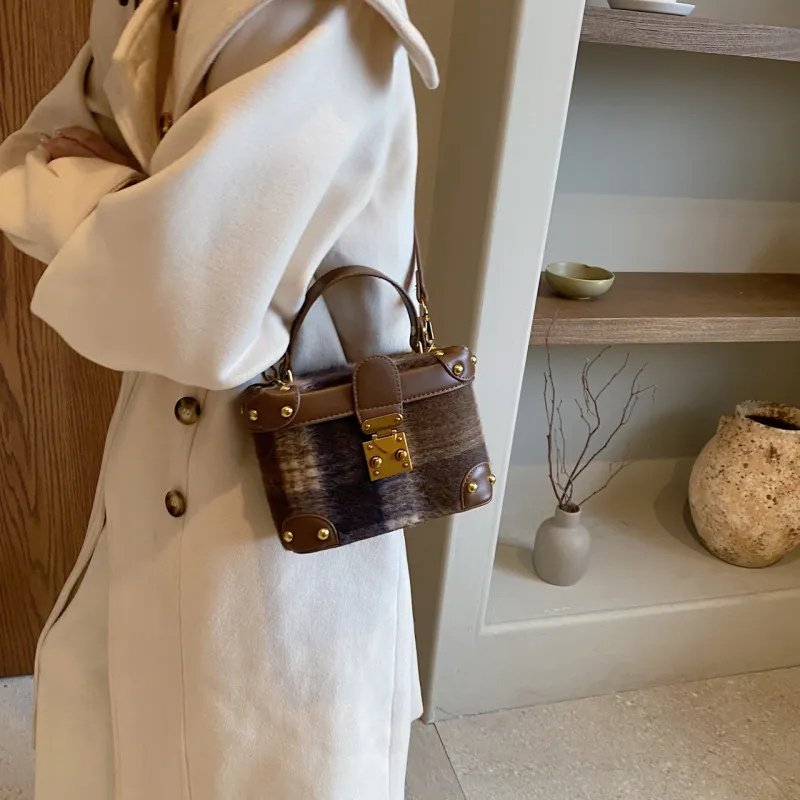 GOX PU Shoulder Bag, Crossbody Bag, Handbag Women's Blue/Brown-10