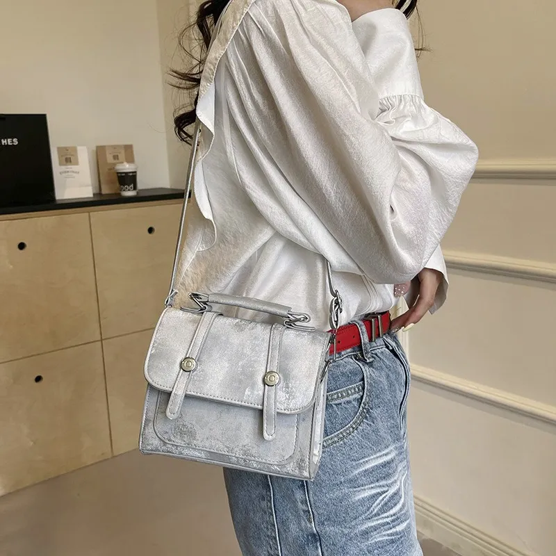 GOX PU Shoulder Bag, Crossbody Bag, Handbag Regular Women's White/Black/Silver/Pink-15