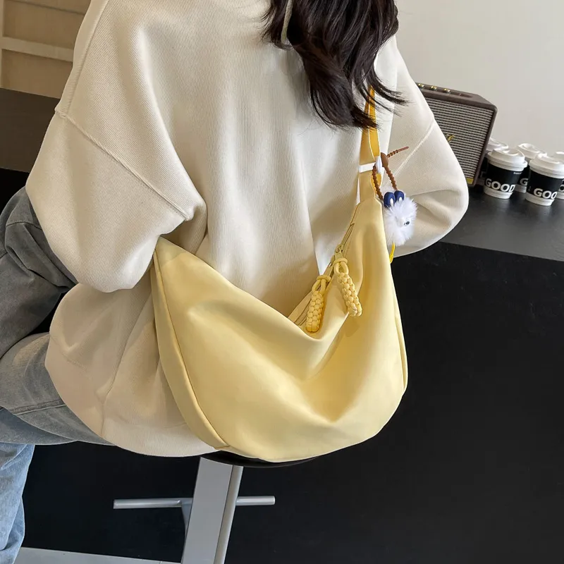 GOX Nylon Shoulder Bag Women's White/Black/Pink/Yellow/Green-13
