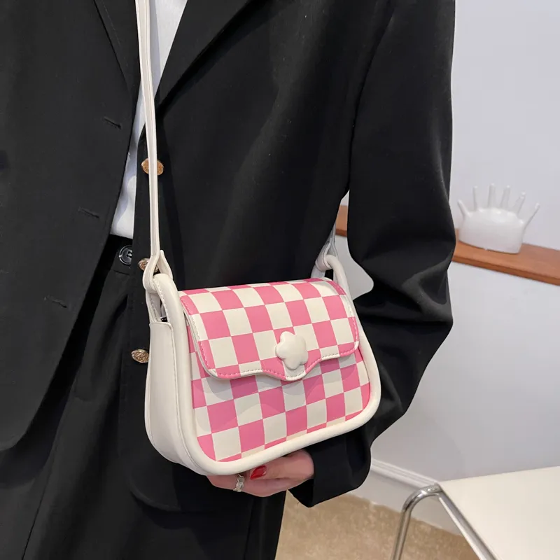 GOX PU Crossbody Bag Regular Women's Green/Pink/Milk Texture/Small Flower-9