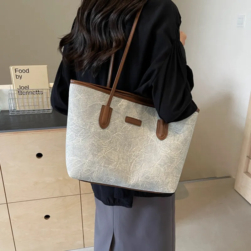 GOX PU Shoulder Bag Regular Women's Blue/Brown-9
