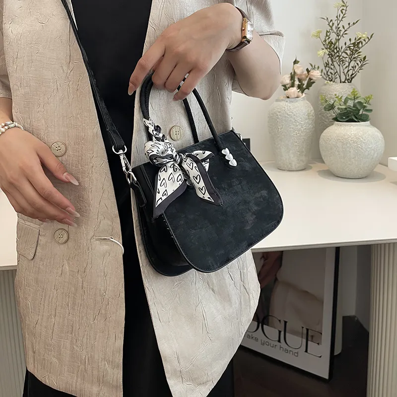 GOX PU One Shoulder Handbag Women's White/Gray/Black/Khaki/Blue/Pink-10