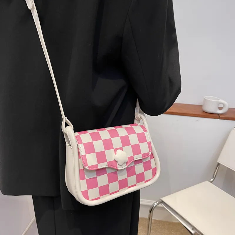 GOX PU Crossbody Bag Regular Women's Green/Pink/Milk Texture/Small Flower-11