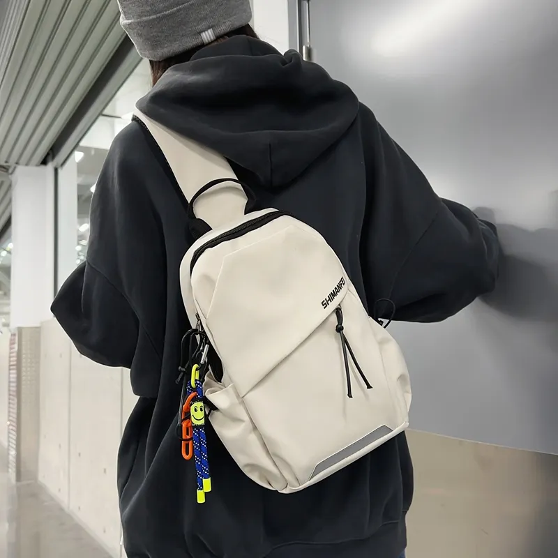 GOX Nylon Crossbody Bag Sling Bag Regular Unisex White/Gray/Black-3