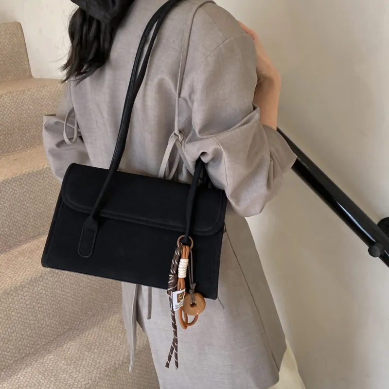 GOX Matte Shoulder Bag Women's Black/Red/Coffee/Brown-2
