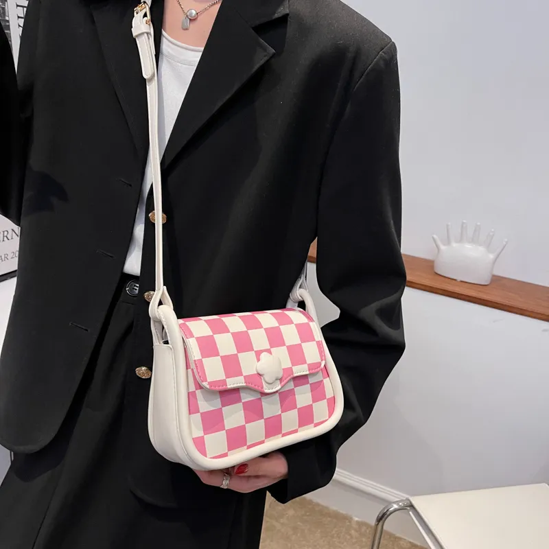 GOX PU Crossbody Bag Regular Women's Green/Pink/Milk Texture/Small Flower-8