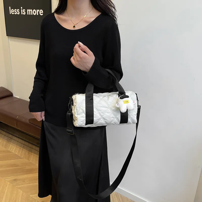 GOX Nylon Shoulder Bag, Crossbody Bag, Handbag Regular Women's White/Khaki/Green/Pink-1
