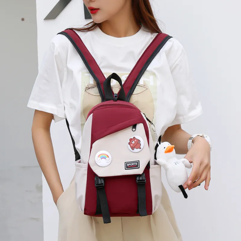 GOX Canvas Backpack Regular Unisex Black/Yellow/Blue/Burgundy-9