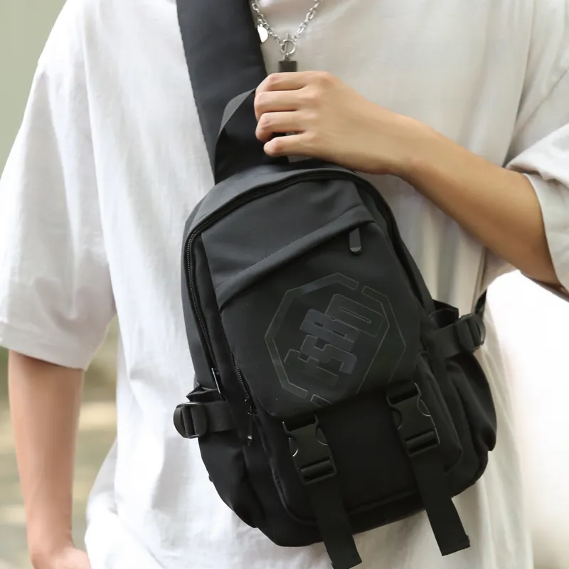 GOX Nylon Crossbody Bag Sling Bag Regular Unisex Black/Green/Beige Yellow-5