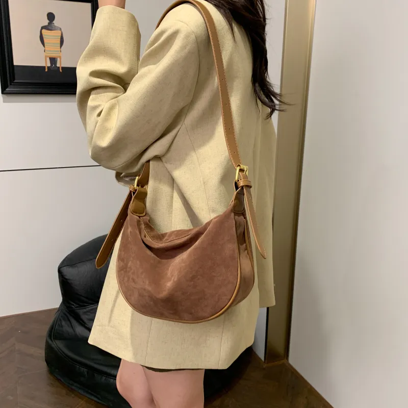 GOX Velour Shoulder Bag Women's Black/Burgundy/Brown/Coffee-16
