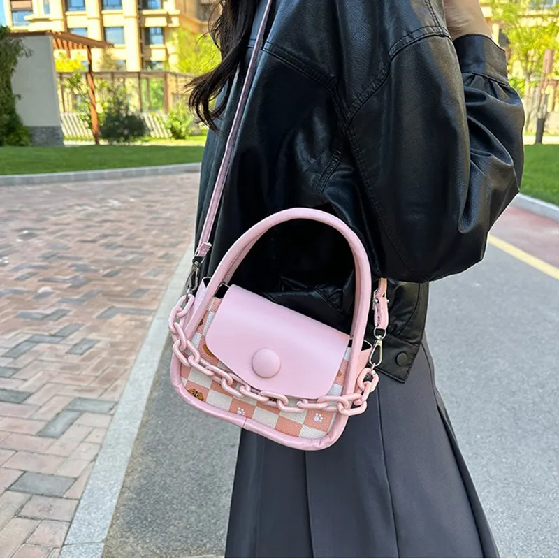 GOX PU One Shoulder Handbag Regular Women's Ecru/Black/Purple/Coffee/Green/Pink-18