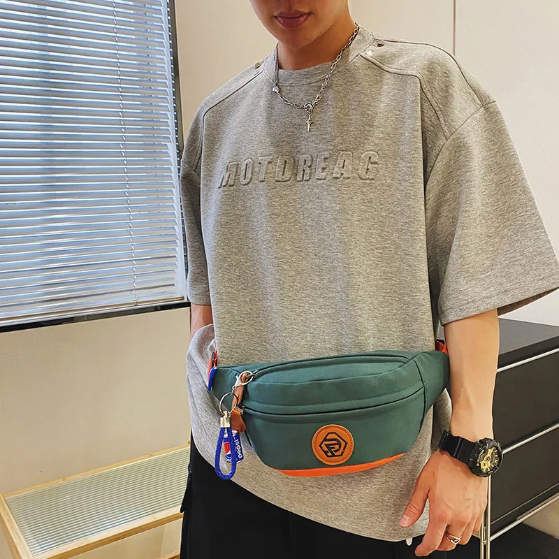 GOX Canvas Sling Bag, Fanny Pack Regular Unisex White/Black/Yellow/Green-18