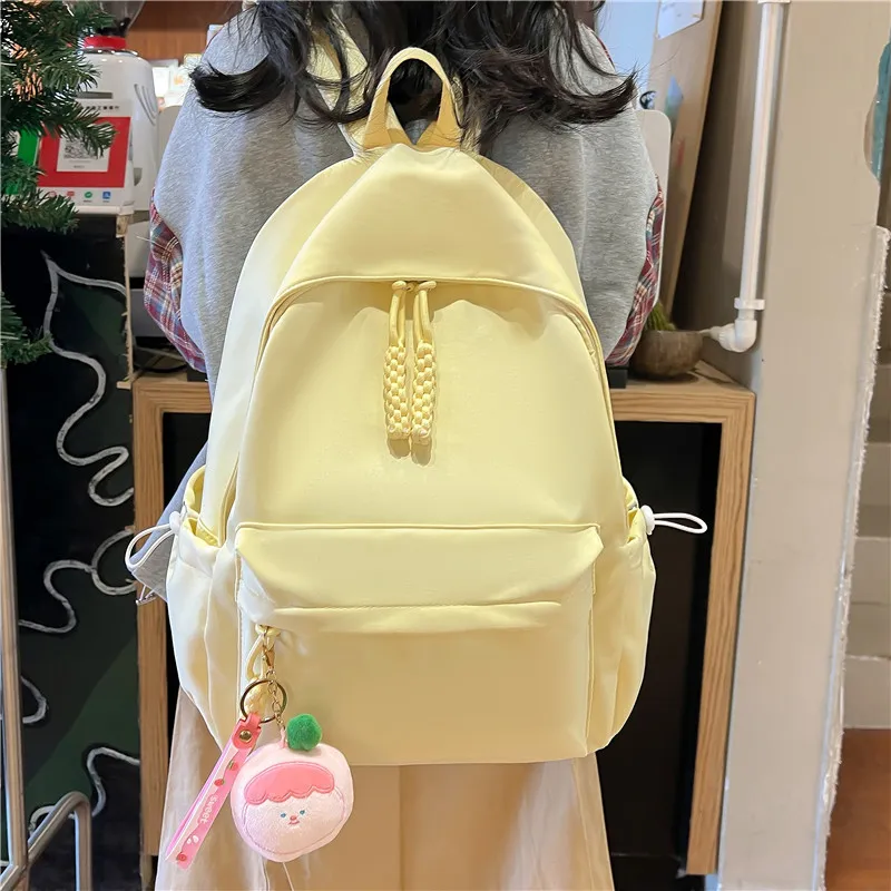 GOX Nylon Backpack Regular Unisex White/Black/Yellow/Green/Pink-13