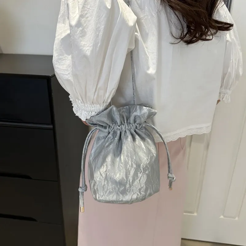 GOX PU Shoulder Bag Regular Women's White/Black/Blue/Silver/Pink-11