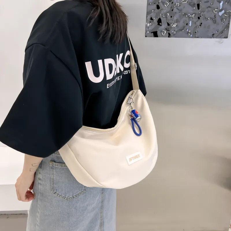 GOX Nylon Crossbody Bag, Shoulder Bag Women's White/Black/Yellow/Pink/Blue-4
