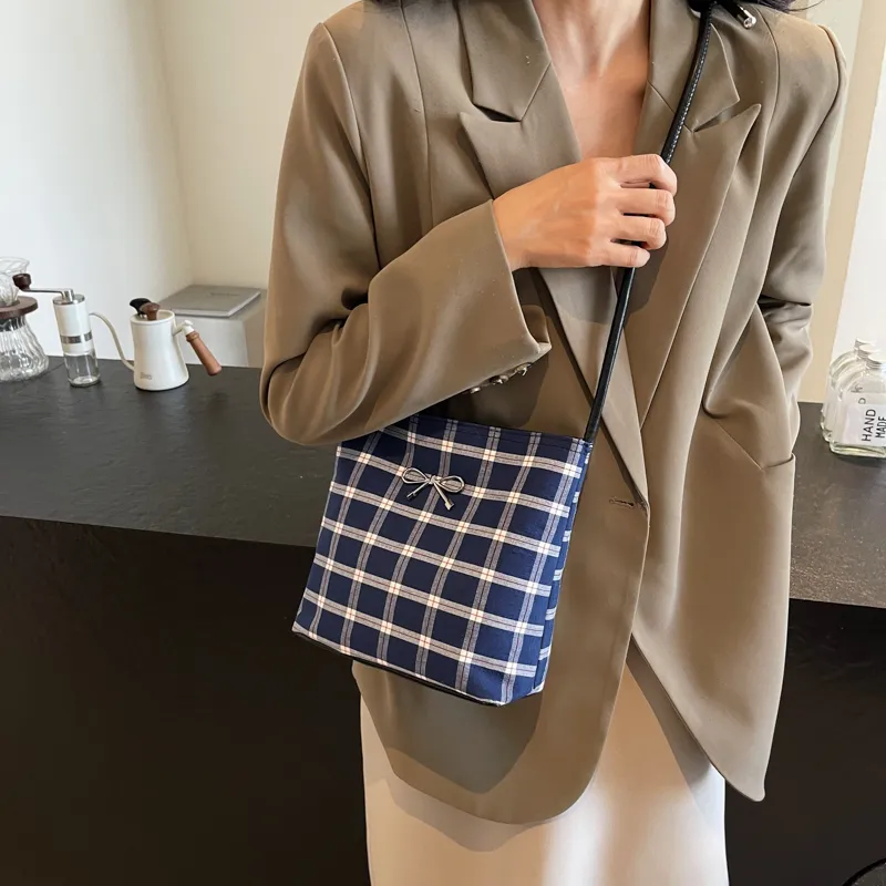 GOX Oxford Shoulder Bag Regular Women's Blue-4