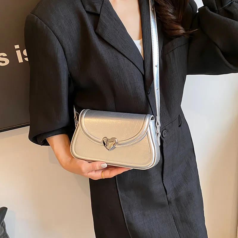 GOX PU Shoulder Bag, Crossbody Bag Regular Women's White/Silver/Black/Red-18