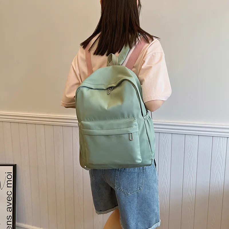GOX Nylon Backpack Regular Unisex Ecru/Black/Purple/Green/Blue/Pink/Yellow/Orange Red-34