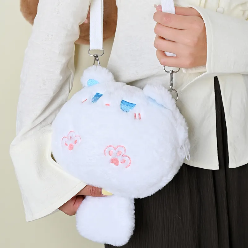 GOX Plush Crossbody Bag Regular Women's White/Ginger Yellow/Pink/Brown-2
