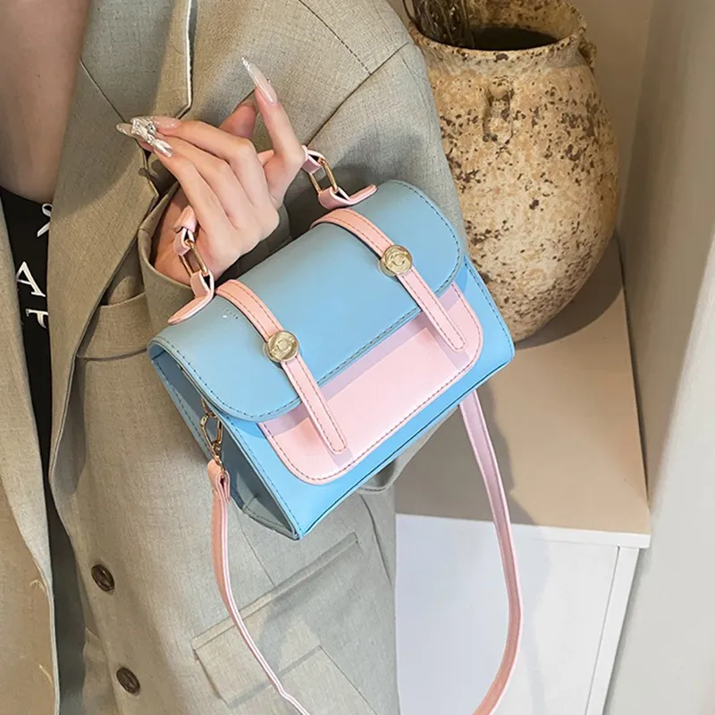 GOX PU Handbag Regular Women's White/Black/Blue/Pink-12