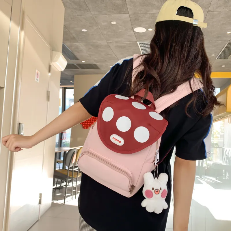 GOX Nylon Backpack Women's White/Black/Green/Purple/Pink-8