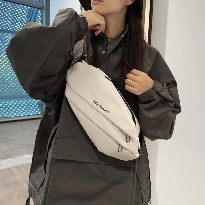 GOX Nylon Sling Bag Regular Unisex White, Black-3
