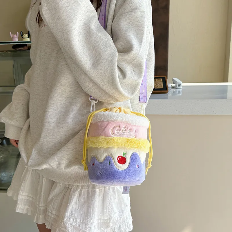 GOX Corduroy Bucket Bag, Shoulder Bag Women's Purple/Pink/Brown-5