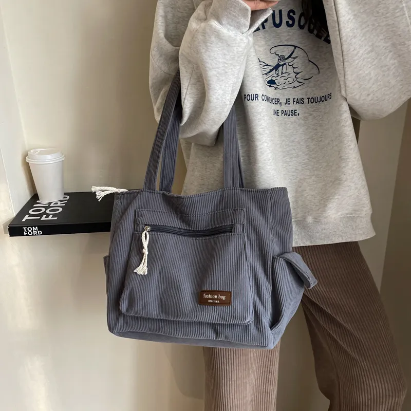 GOX Corduroy Shoulder Bag Women's Multicolor-13