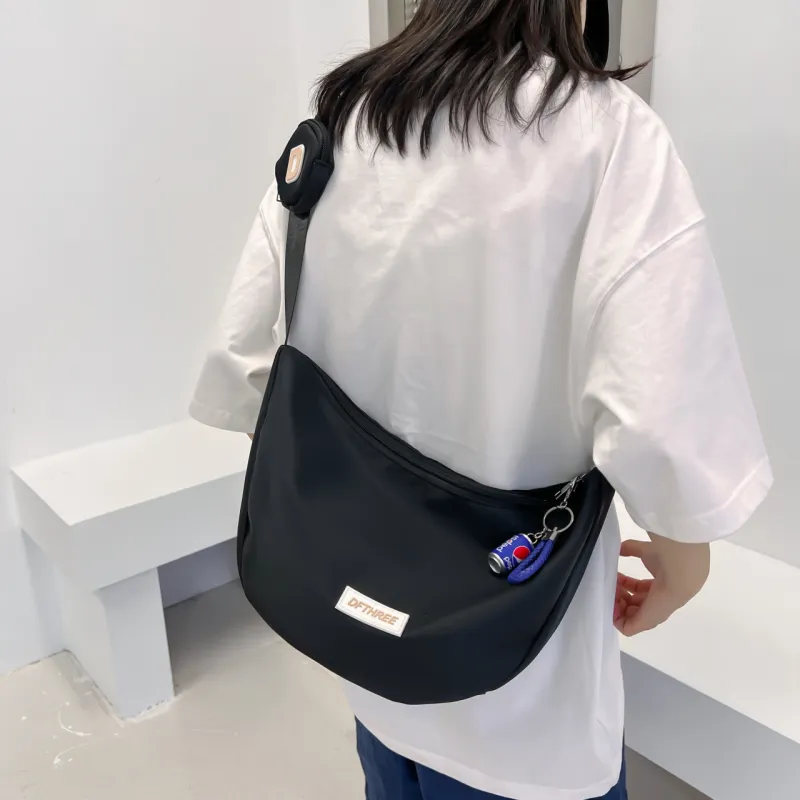 GOX Nylon Crossbody Bag, Shoulder Bag Women's White/Black/Yellow/Pink/Blue-11