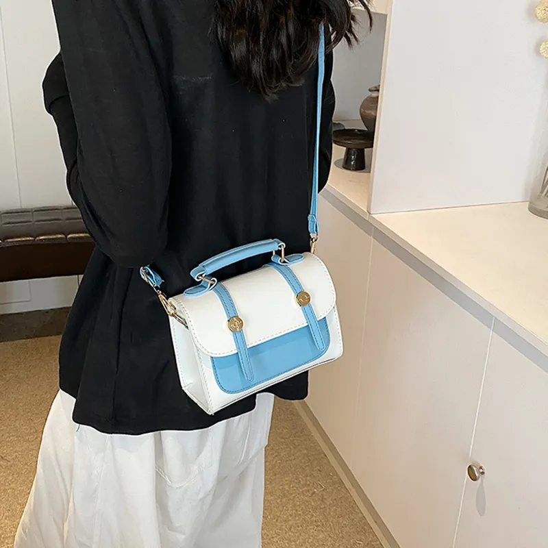 GOX PU Handbag Regular Women's White/Black/Blue/Pink-3