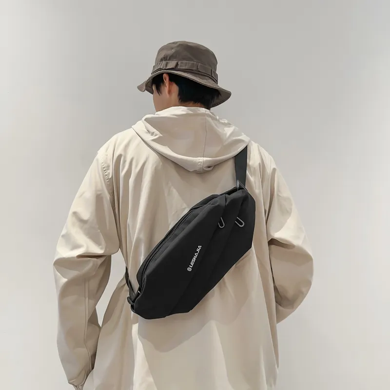 GOX Nylon Sling Bag Regular Unisex White, Black-7