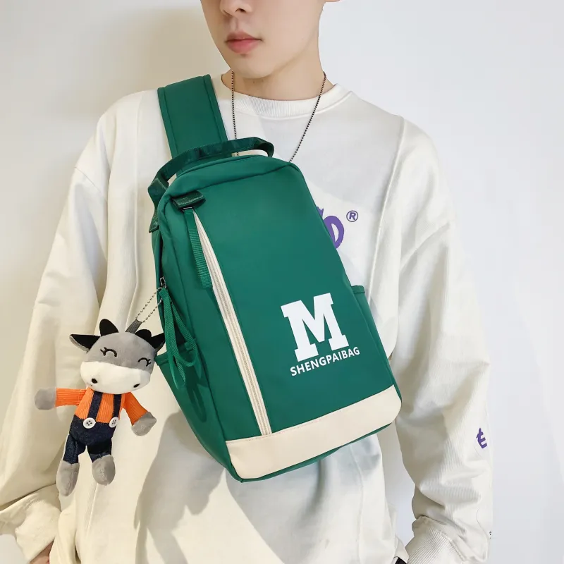 GOX Nylon Sling Bag Unisex White Green/White Blue/Black/Green/Blue-12