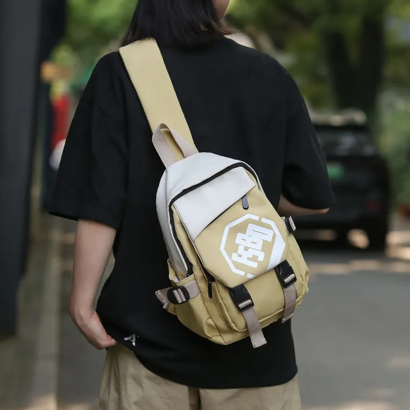 GOX Nylon Crossbody Bag Sling Bag Regular Unisex Black/Green/Beige Yellow-10