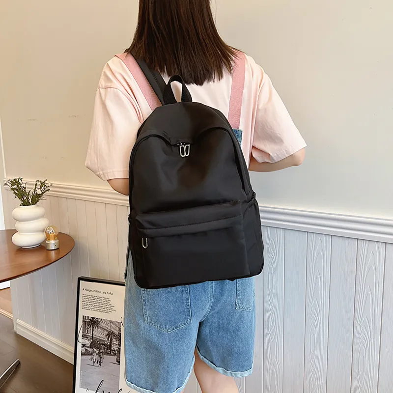 GOX Nylon Backpack Regular Unisex Ecru/Black/Purple/Green/Blue/Pink/Yellow/Orange Red-11