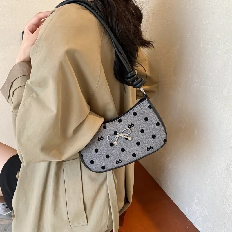 GOX PU Shoulder Bag Regular Women's Black Polka Dot/Black Butterfly/Gray Heart/Gray Polka Dot-22