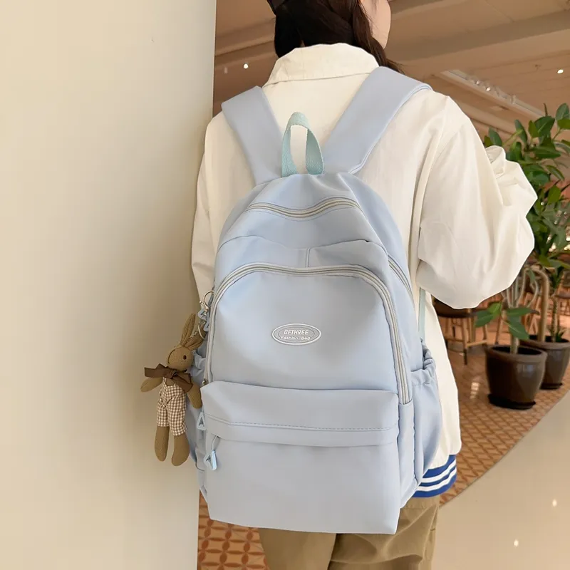 GOX Nylon Backpack Unisex White/Black/Red/Yellow/Green/Blue/Pink-5