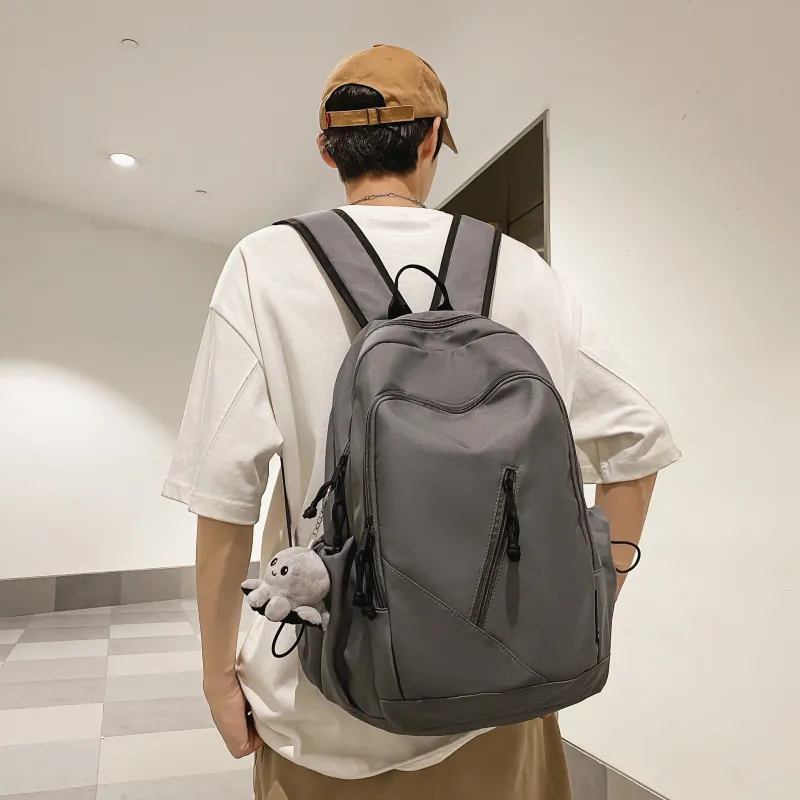 GOX Nylon Backpack Regular Unisex White/Black/Brown/Gray-16