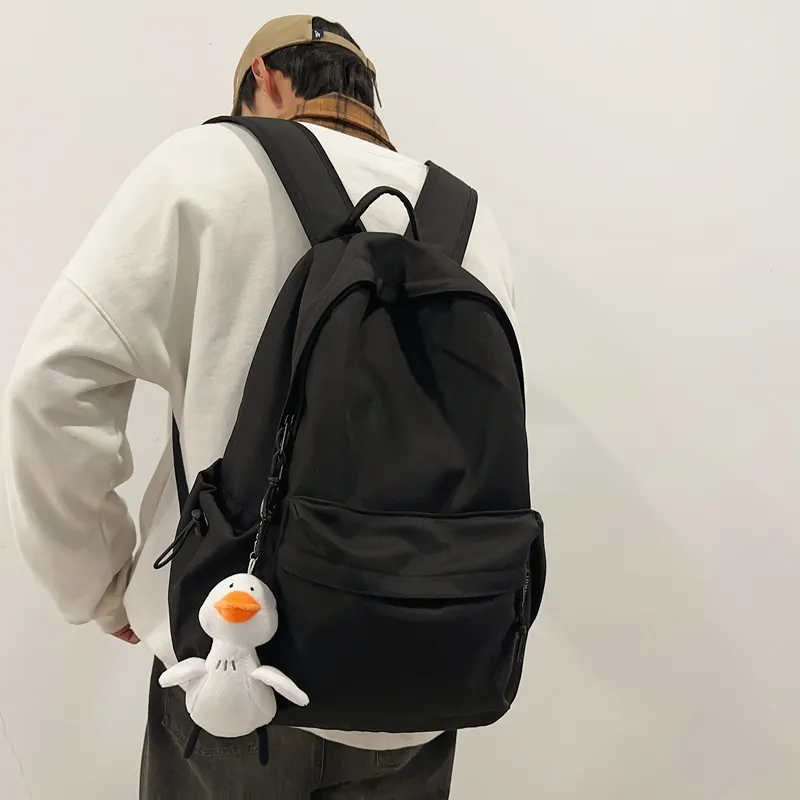 GOX Nylon Backpack Regular Unisex White/Light Gray/Black/Dark Gray-10